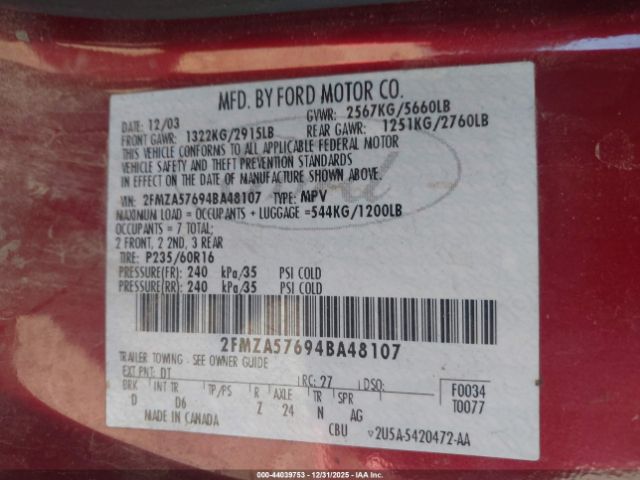 Ford Freestar Ses Image 15